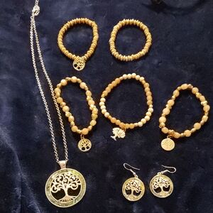 Gold Tree of Life Jewelry Set